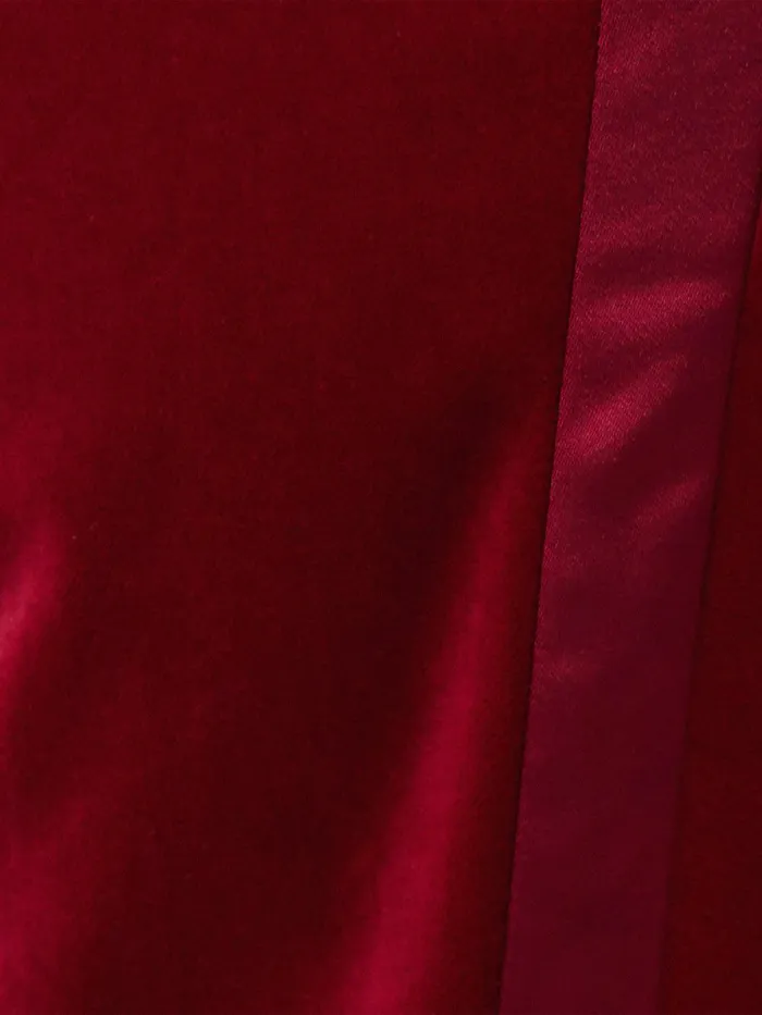 Women Mason Velvet Trouser Red Jigsaw Party