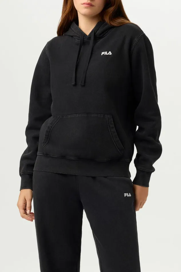 Women Matching Sets Fila Sportstyle Linear Logo Hoodie 013 Blackwhite