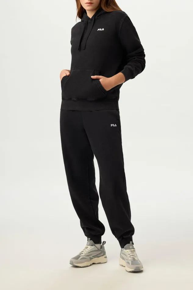 Women Matching Sets Fila Sportstyle Linear Logo Hoodie 013 Blackwhite