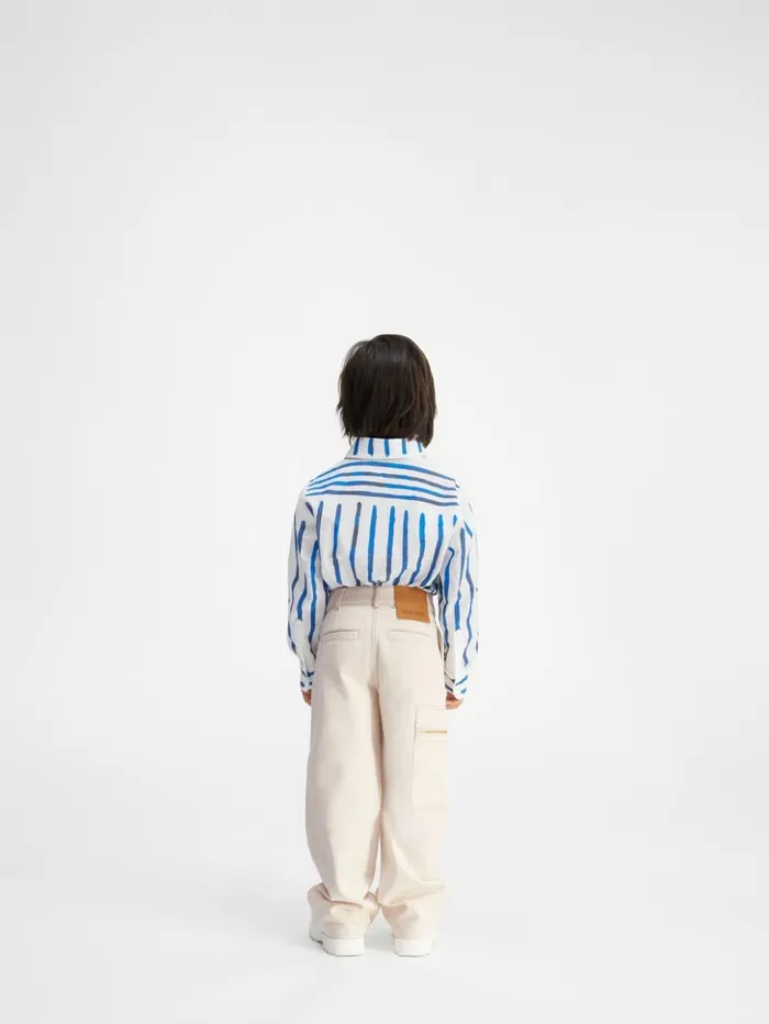 WomenMen Bottoms JACQUEMUS The Wide DeNmes Kids039 Denim Pants Offwhite