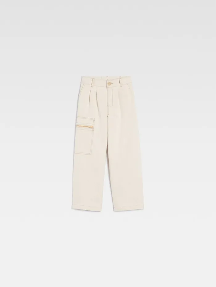 WomenMen Bottoms JACQUEMUS The Wide DeNmes Kids039 Denim Pants Offwhite