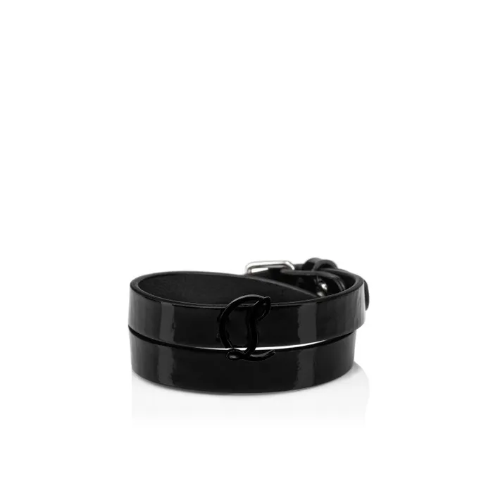 WomenMen CL Logo Double Bracelet 8211 Vog Patent Leather 8211 Black Christian Louboutin Bracelets WomenMen CL Logo Double Bracelet 8211 Vog Patent Leather 8211 Black Christian Louboutin Bracelets