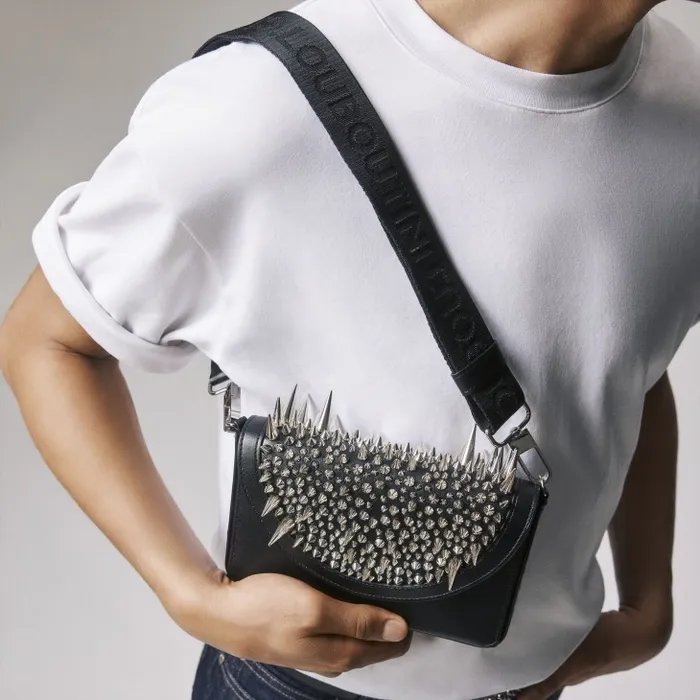 WomenMen Funky Wallet On Chain 8211 Calf Leather And Estepik Spikes 8211 Black Christian Louboutin Shoulder Bags WomenMen Funky Wallet On Chain 8211 Calf Leather And Estepik Spikes 8211 Black Christian Louboutin Shoulder Bags