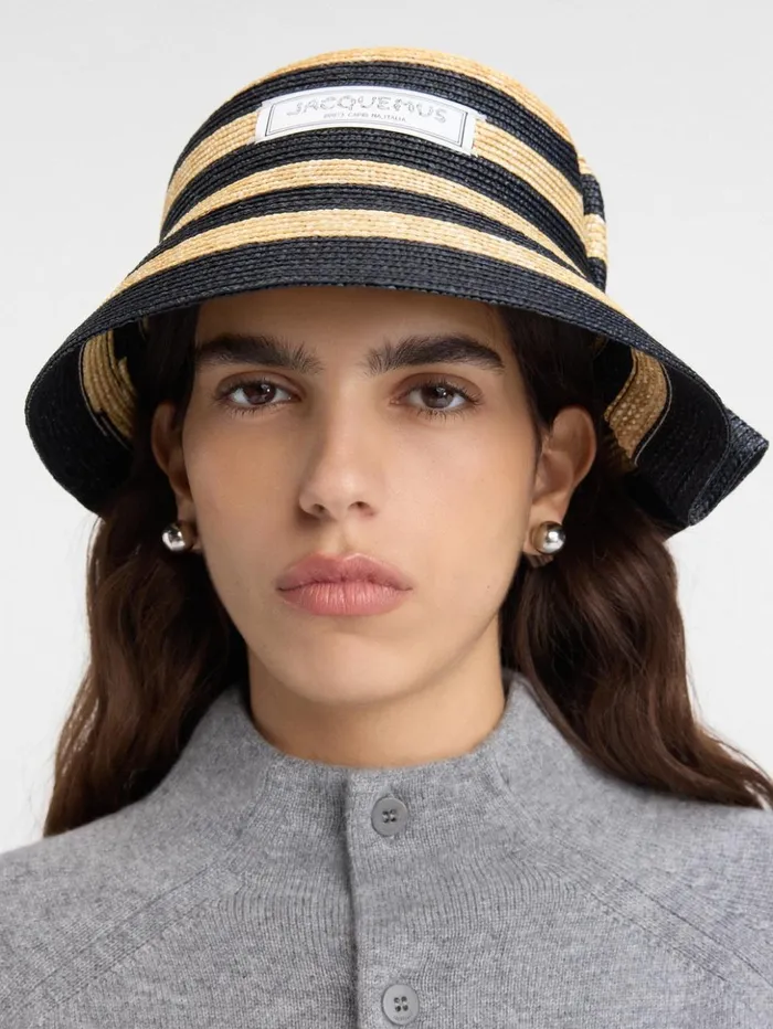 WomenMen Hats JACQUEMUS The Vela Hat Ivoryblack WomenMen Hats JACQUEMUS The Vela Hat Ivoryblack