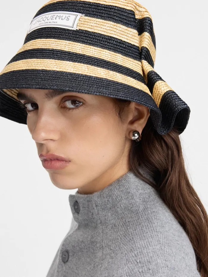 WomenMen Hats JACQUEMUS The Vela Hat Ivoryblack WomenMen Hats JACQUEMUS The Vela Hat Ivoryblack