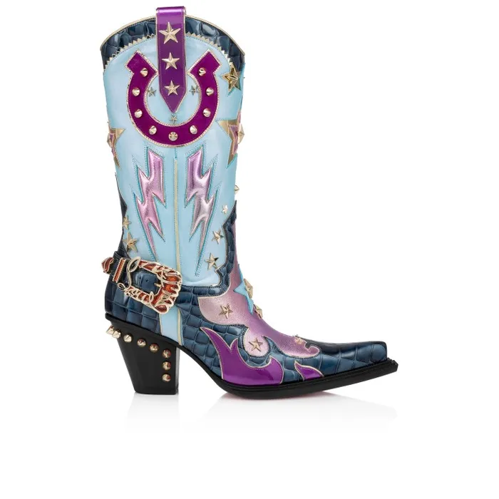 WomenMen Kennywood Alta High Boots 75 Mm 8211 Calf Leather 8211 Denim Christian Louboutin Boots
