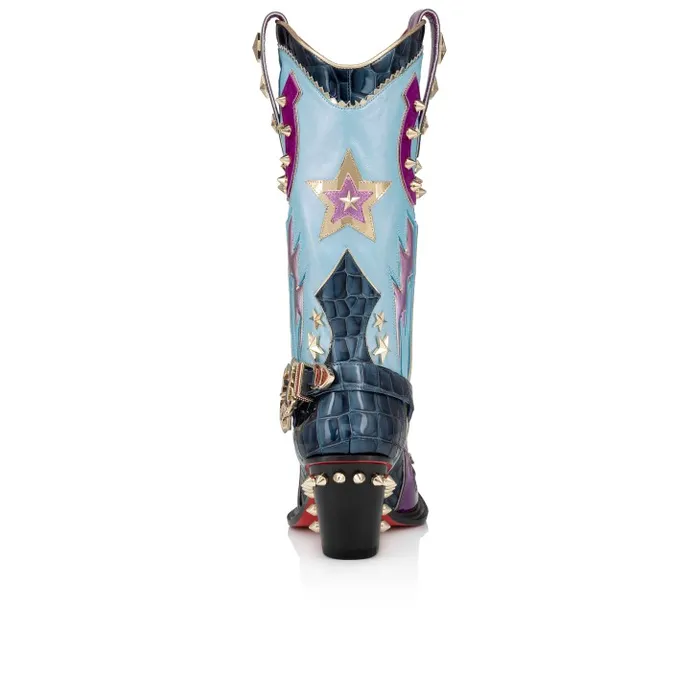 WomenMen Kennywood Alta High Boots 75 Mm 8211 Calf Leather 8211 Denim Christian Louboutin Boots