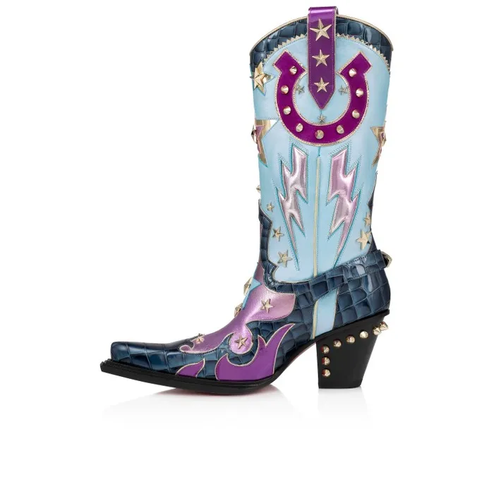 WomenMen Kennywood Alta High Boots 75 Mm 8211 Calf Leather 8211 Denim Christian Louboutin Boots