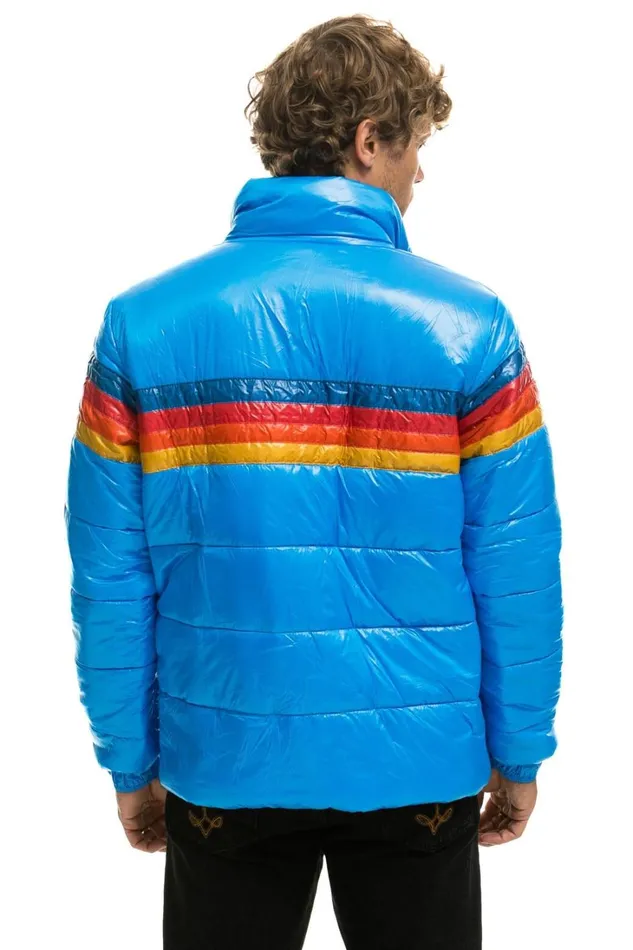 WomenMen Outerwear Aviator Nation 4 STRIPE LUXE TRAVELER JACKET 8211 GLOSSY BLUE