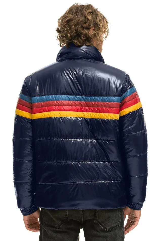 WomenMen Outerwear Aviator Nation 4 STRIPE LUXE TRAVELER JACKET 8211 GLOSSY NAVY WomenMen Outerwear Aviator Nation 4 STRIPE LUXE TRAVELER JACKET 8211 GLOSSY NAVY