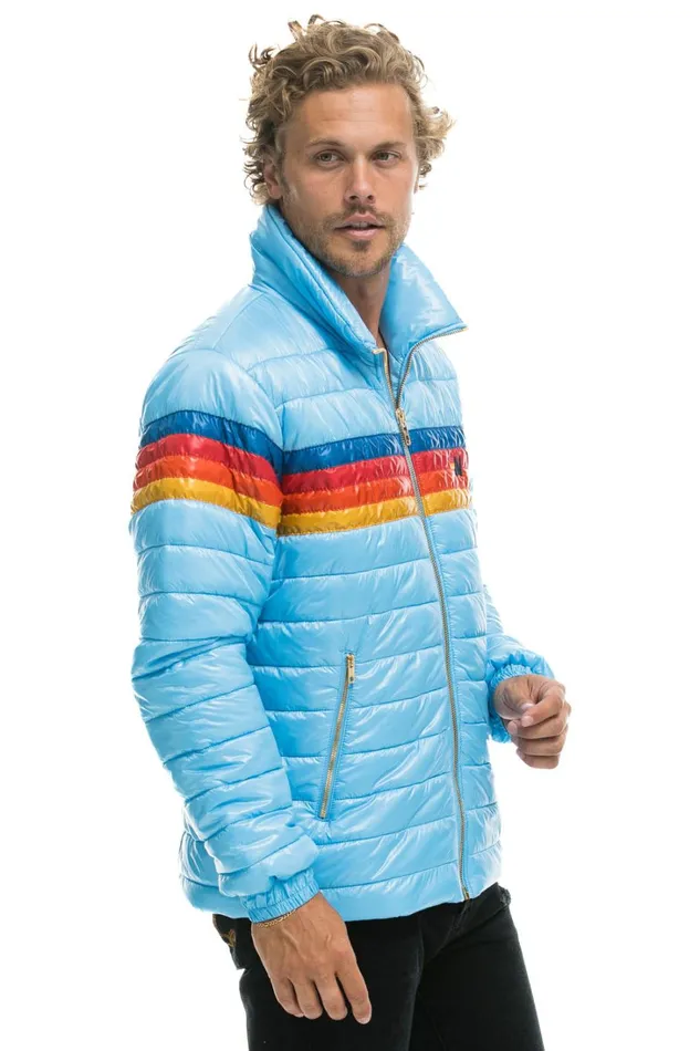 WomenMen Outerwear Aviator Nation 4 STRIPE TRAVELER JACKET 8211 GLOSSY SKY