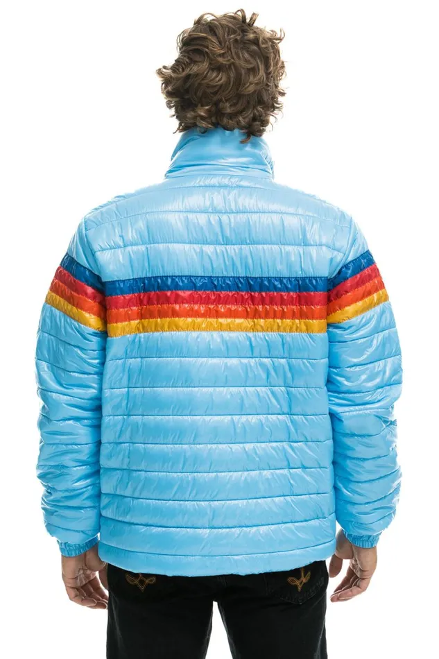 WomenMen Outerwear Aviator Nation 4 STRIPE TRAVELER JACKET 8211 GLOSSY SKY