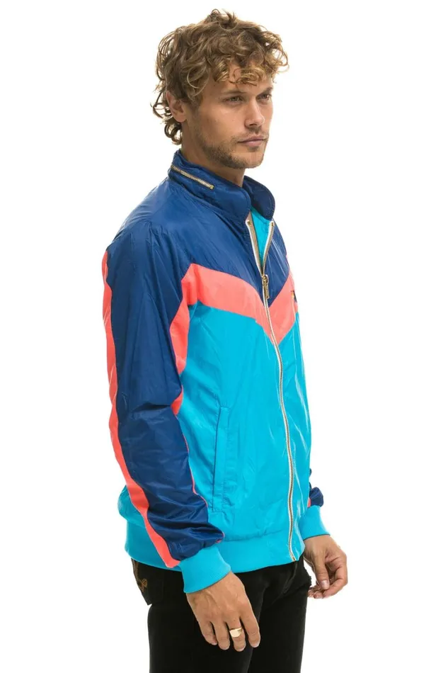 WomenMen Outerwear Aviator Nation MEN039S WINDBREAKER JACKET NEON BLUE WomenMen Outerwear Aviator Nation MEN039S WINDBREAKER JACKET NEON BLUE