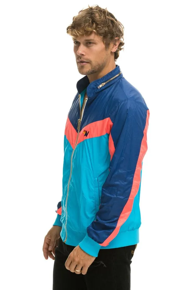WomenMen Outerwear Aviator Nation MEN039S WINDBREAKER JACKET NEON BLUE WomenMen Outerwear Aviator Nation MEN039S WINDBREAKER JACKET NEON BLUE