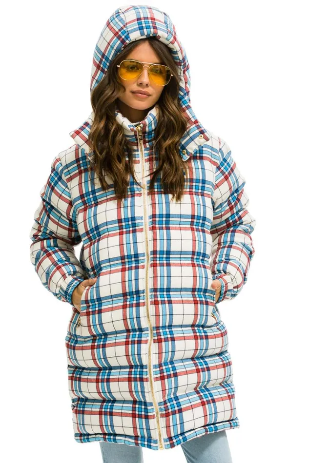 WomenMen Outerwear Aviator Nation PLAID UNISEX LONG TREKKER JACKET 8211 MONTAUK PLAID