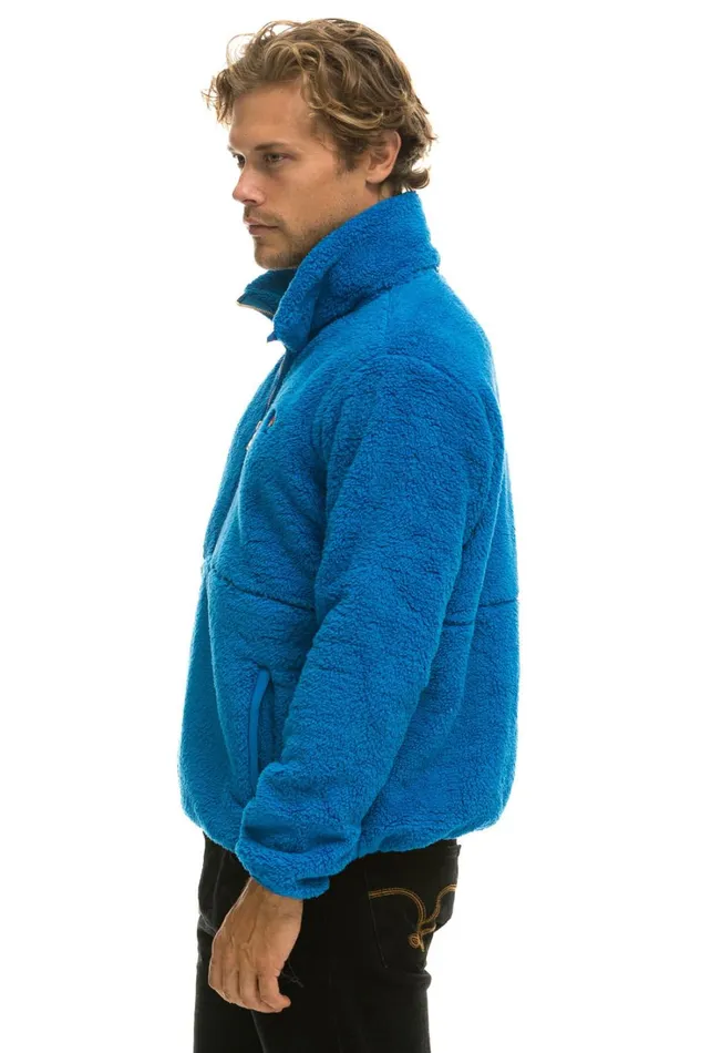 WomenMen Outerwear Aviator Nation TEDDY UNISEX HALF ZIP JACKET 8211 BLUE CINA WomenMen Outerwear Aviator Nation TEDDY UNISEX HALF ZIP JACKET 8211 BLUE CINA