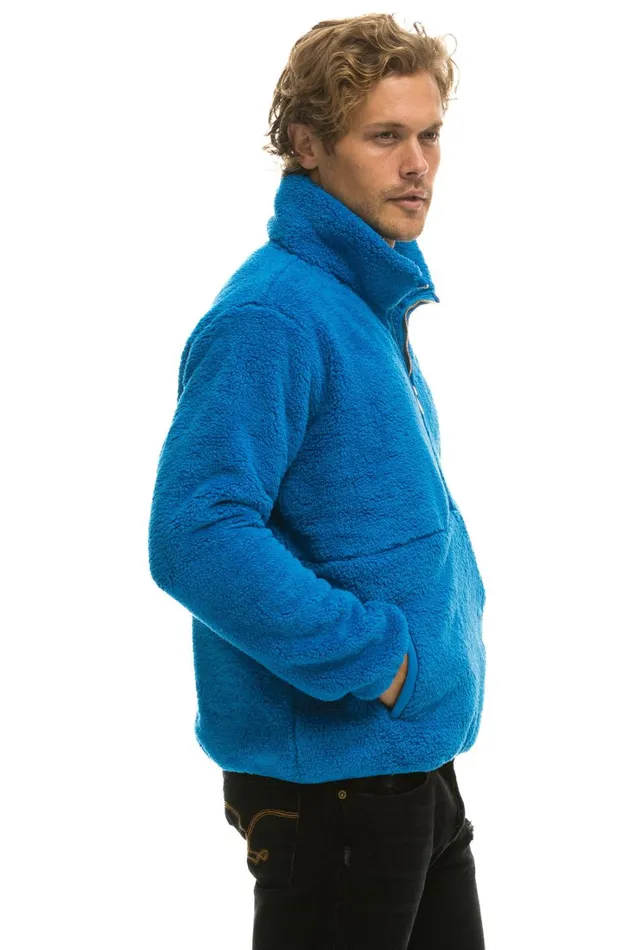 WomenMen Outerwear Aviator Nation TEDDY UNISEX HALF ZIP JACKET 8211 BLUE CINA WomenMen Outerwear Aviator Nation TEDDY UNISEX HALF ZIP JACKET 8211 BLUE CINA