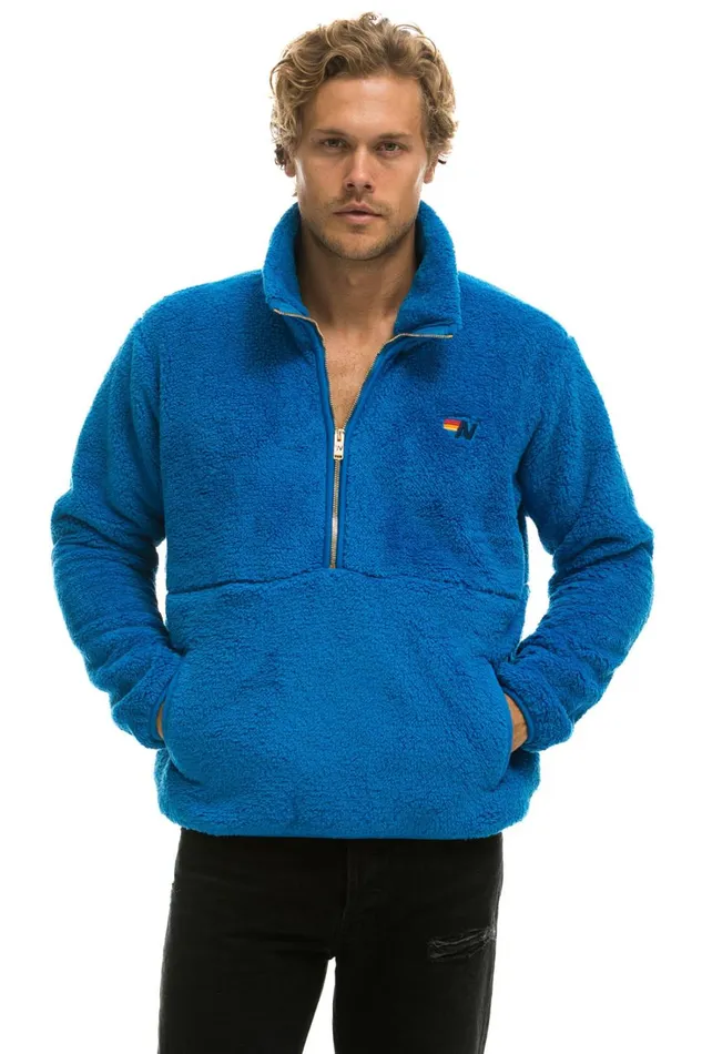 WomenMen Outerwear Aviator Nation TEDDY UNISEX HALF ZIP JACKET 8211 BLUE CINA WomenMen Outerwear Aviator Nation TEDDY UNISEX HALF ZIP JACKET 8211 BLUE CINA