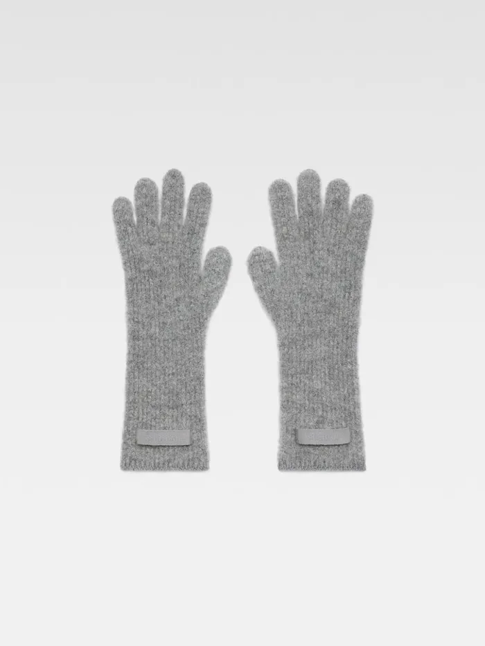 WomenMen Scarves Beanies and Gloves JACQUEMUS The Gros Grain Gloves Dark Grey