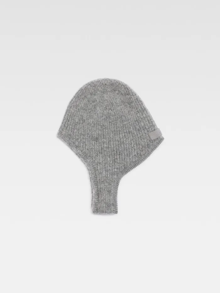 WomenMen Scarves Beanies and Gloves JACQUEMUS The Gros Grain Hood Dark Grey