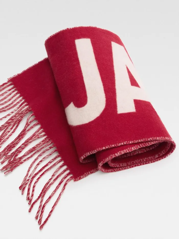 WomenMen Scarves Beanies and Gloves JACQUEMUS The Jacquemus Scarf Red