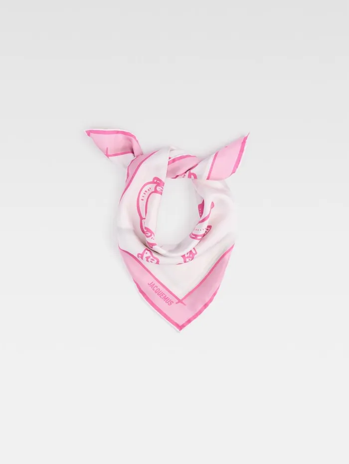 WomenMen Textile Accessories JACQUEMUS The Pesco Bandana Print Capri Fish Pink