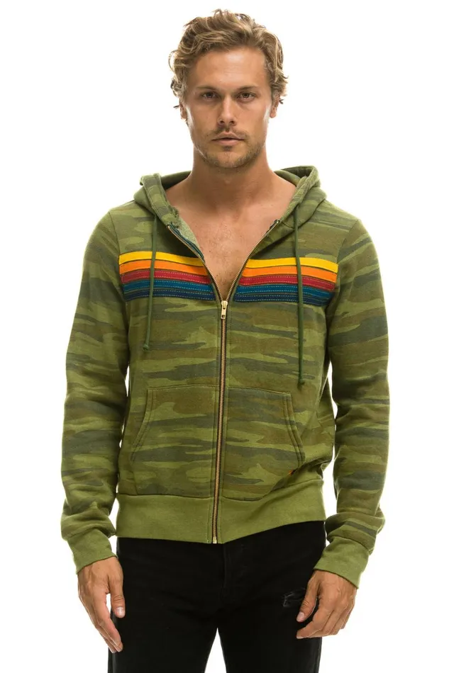 WomenMen Tops Aviator Nation 5 STRIPE HOODIE 8211 CAMO WomenMen Tops Aviator Nation 5 STRIPE HOODIE 8211 CAMO