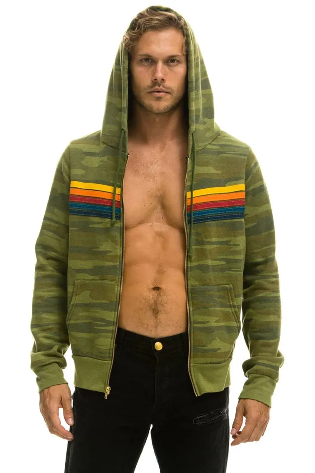 WomenMen Tops Aviator Nation 5 STRIPE HOODIE 8211 CAMO WomenMen Tops Aviator Nation 5 STRIPE HOODIE 8211 CAMO