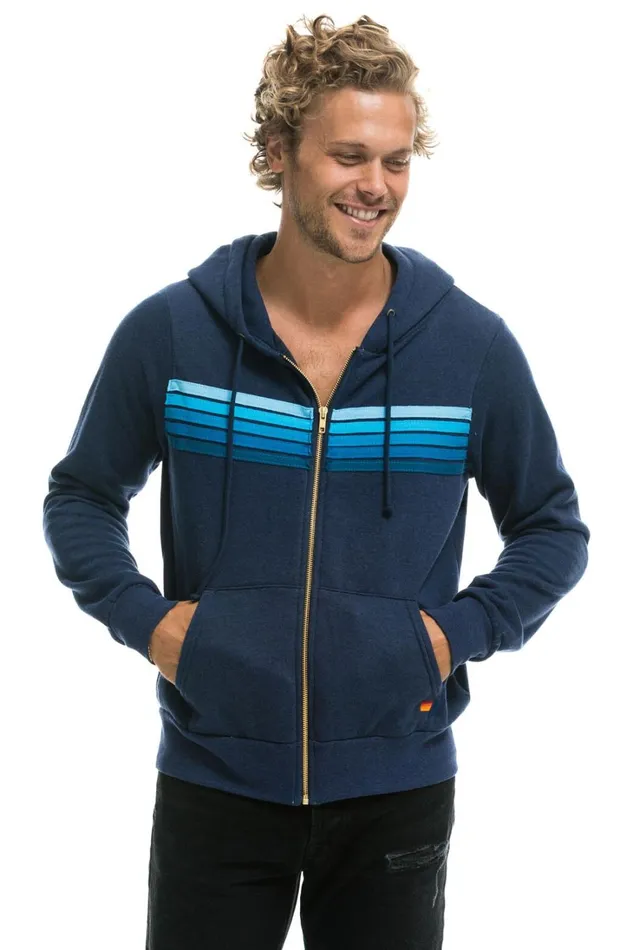 WomenMen Tops Aviator Nation 5 STRIPE HOODIE 8211 NAVY BLUE WomenMen Tops Aviator Nation 5 STRIPE HOODIE 8211 NAVY BLUE