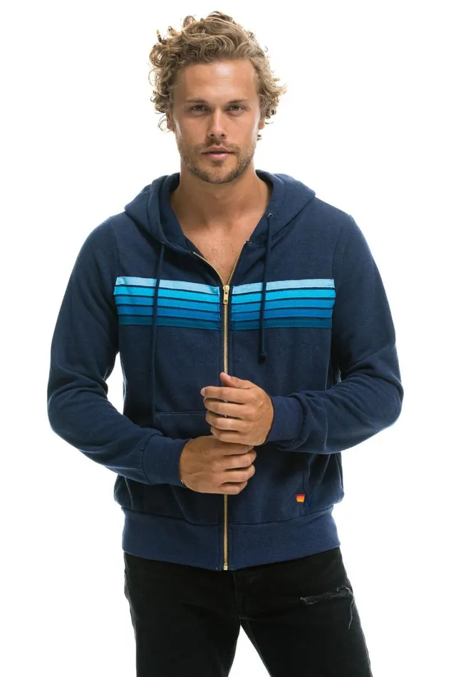 WomenMen Tops Aviator Nation 5 STRIPE HOODIE 8211 NAVY BLUE WomenMen Tops Aviator Nation 5 STRIPE HOODIE 8211 NAVY BLUE