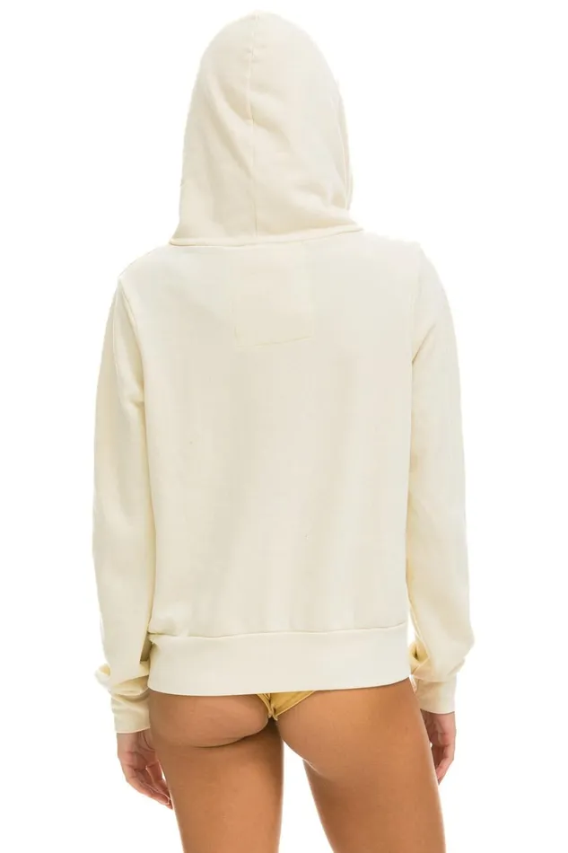WomenMen Tops Aviator Nation 5 STRIPE HOODIE 8211 VINTAGE WHITE TAN WomenMen Tops Aviator Nation 5 STRIPE HOODIE 8211 VINTAGE WHITE TAN