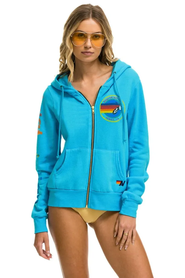 WomenMen Tops Aviator Nation AVIATOR NATION HOODIE 8211 NEON BLUE