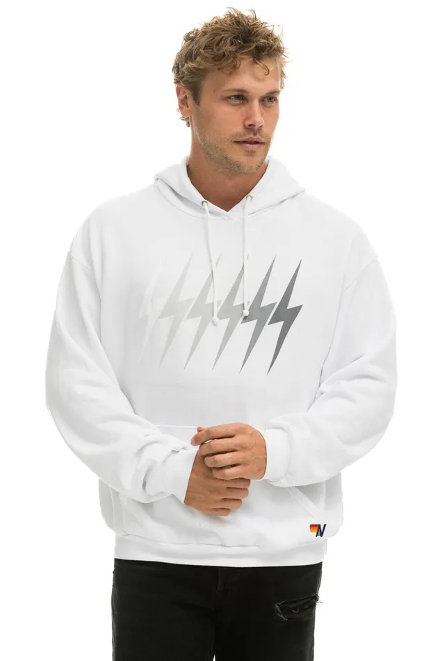 WomenMen Tops Aviator Nation BOLT GRADIENT RELAXED PULLOVER HOODIE 8211 WHITE GREY WomenMen Tops Aviator Nation BOLT GRADIENT RELAXED PULLOVER HOODIE 8211 WHITE GREY
