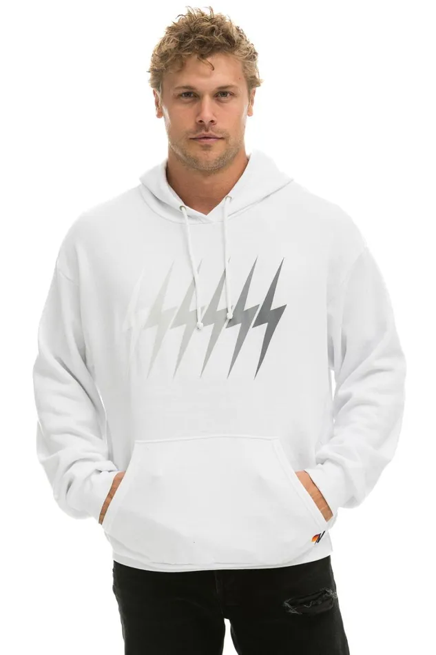 WomenMen Tops Aviator Nation BOLT GRADIENT RELAXED PULLOVER HOODIE 8211 WHITE GREY WomenMen Tops Aviator Nation BOLT GRADIENT RELAXED PULLOVER HOODIE 8211 WHITE GREY