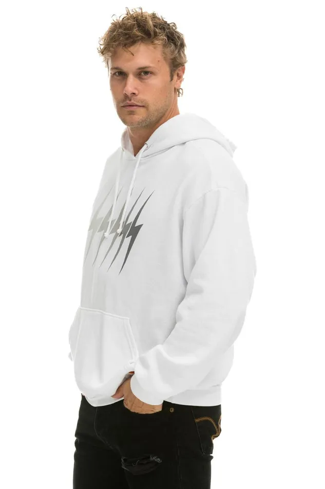 WomenMen Tops Aviator Nation BOLT GRADIENT RELAXED PULLOVER HOODIE 8211 WHITE GREY WomenMen Tops Aviator Nation BOLT GRADIENT RELAXED PULLOVER HOODIE 8211 WHITE GREY