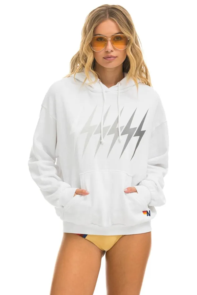 WomenMen Tops Aviator Nation BOLT GRADIENT RELAXED PULLOVER HOODIE 8211 WHITE GREY WomenMen Tops Aviator Nation BOLT GRADIENT RELAXED PULLOVER HOODIE 8211 WHITE GREY