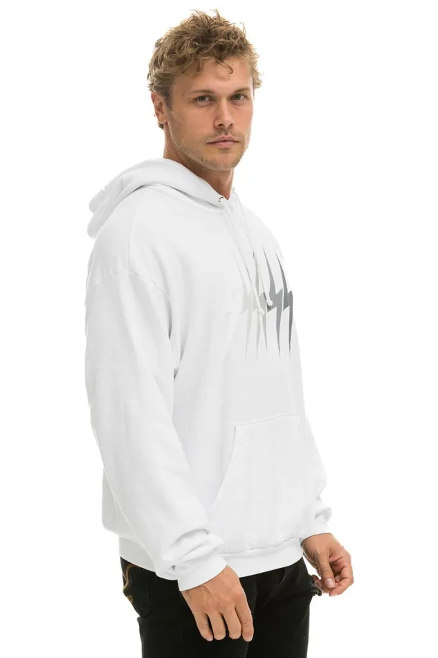 WomenMen Tops Aviator Nation BOLT GRADIENT RELAXED PULLOVER HOODIE 8211 WHITE GREY WomenMen Tops Aviator Nation BOLT GRADIENT RELAXED PULLOVER HOODIE 8211 WHITE GREY