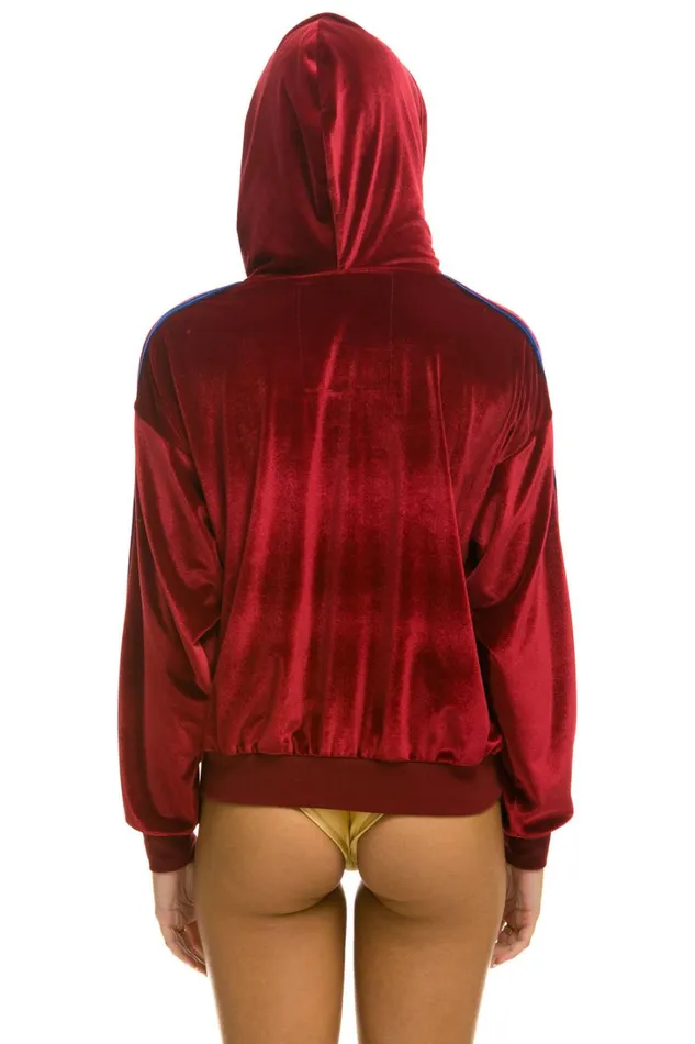 WomenMen Tops Aviator Nation CLASSIC VELVET RELAXED ZIP HOODIE 8211 RED WomenMen Tops Aviator Nation CLASSIC VELVET RELAXED ZIP HOODIE 8211 RED