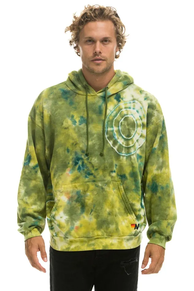 WomenMen Tops Aviator Nation HAND DYED PULLOVER HOODIE RELAXED 8211 TIE DYE GREEN YELLOW WomenMen Tops Aviator Nation HAND DYED PULLOVER HOODIE RELAXED 8211 TIE DYE GREEN YELLOW
