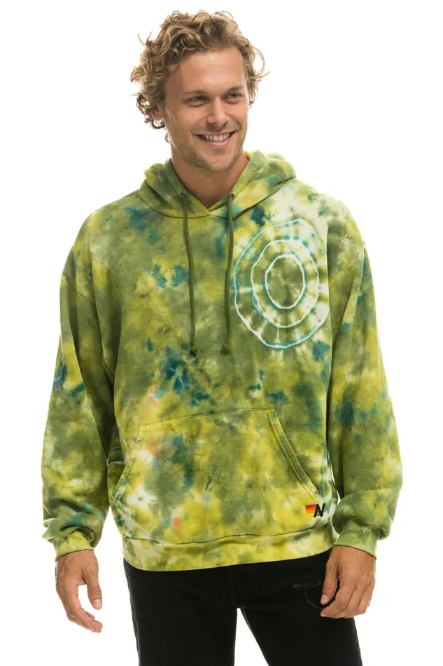 WomenMen Tops Aviator Nation HAND DYED PULLOVER HOODIE RELAXED 8211 TIE DYE GREEN YELLOW WomenMen Tops Aviator Nation HAND DYED PULLOVER HOODIE RELAXED 8211 TIE DYE GREEN YELLOW