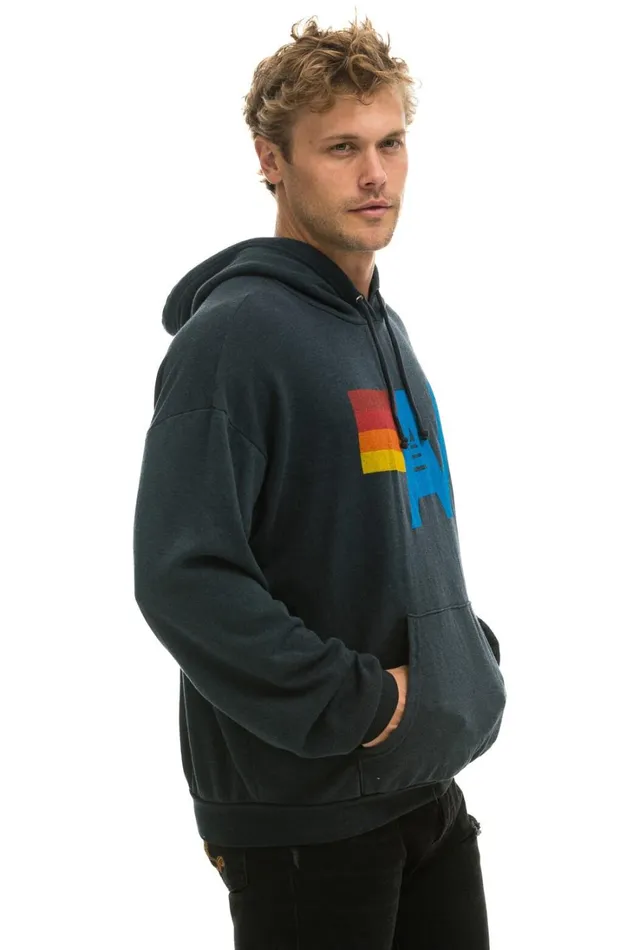WomenMen Tops Aviator Nation LOGO PULLOVER RELAXED HOODIE 8211 CHARCOAL WomenMen Tops Aviator Nation LOGO PULLOVER RELAXED HOODIE 8211 CHARCOAL