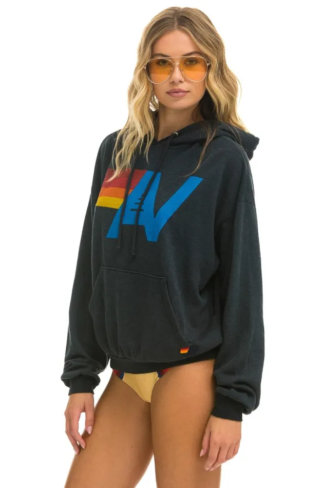 WomenMen Tops Aviator Nation LOGO PULLOVER RELAXED HOODIE 8211 CHARCOAL WomenMen Tops Aviator Nation LOGO PULLOVER RELAXED HOODIE 8211 CHARCOAL