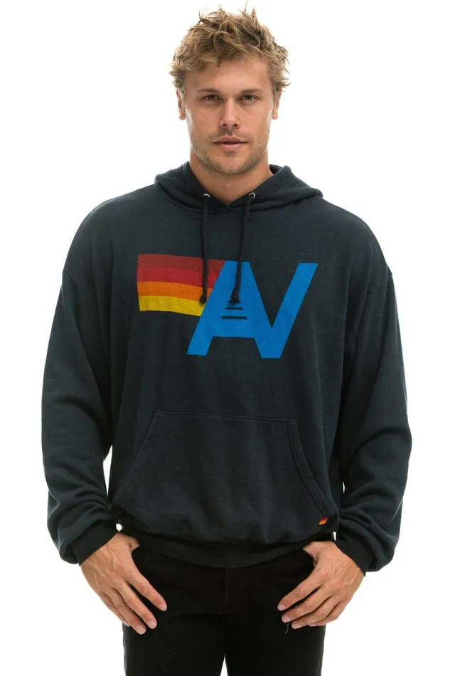WomenMen Tops Aviator Nation LOGO PULLOVER RELAXED HOODIE 8211 CHARCOAL WomenMen Tops Aviator Nation LOGO PULLOVER RELAXED HOODIE 8211 CHARCOAL