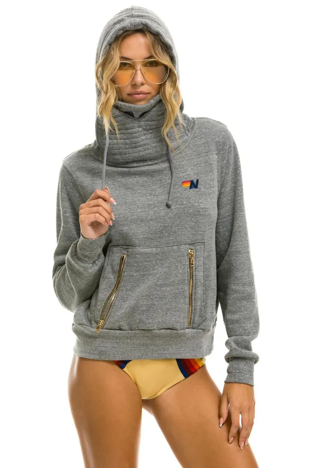WomenMen Tops Aviator Nation NINJA PULLOVER HOODIE 8211 HEATHER GREY