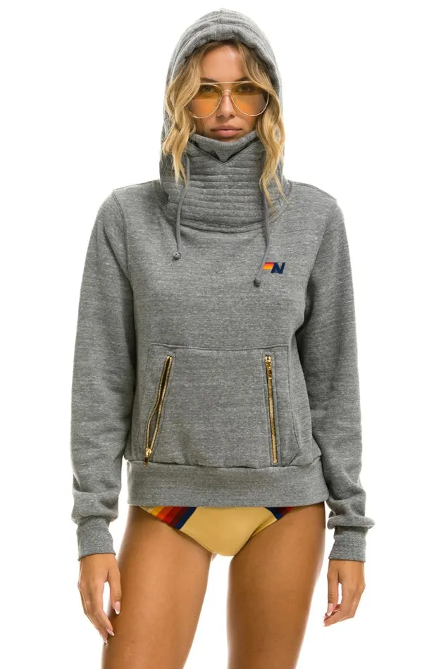 WomenMen Tops Aviator Nation NINJA PULLOVER HOODIE 8211 HEATHER GREY WomenMen Tops Aviator Nation NINJA PULLOVER HOODIE 8211 HEATHER GREY