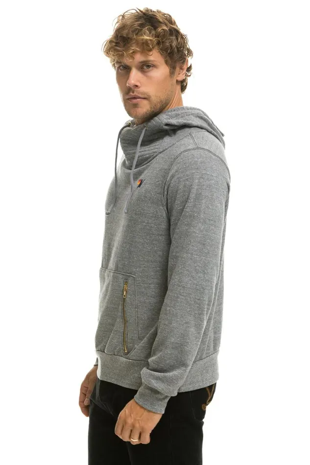 WomenMen Tops Aviator Nation NINJA PULLOVER HOODIE 8211 HEATHER GREY WomenMen Tops Aviator Nation NINJA PULLOVER HOODIE 8211 HEATHER GREY