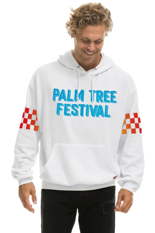 WomenMen Tops Aviator Nation PALM TREE FESTIVAL ASPEN 2023 PULLOVER HOODIE RELAXED 8211 WHITE WomenMen Tops Aviator Nation PALM TREE FESTIVAL ASPEN 2023 PULLOVER HOODIE RELAXED 8211 WHITE