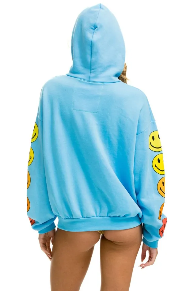 WomenMen Tops Aviator Nation SMILEY SUNSET RELAXED PULLOVER HOODIE 8211 SKY WomenMen Tops Aviator Nation SMILEY SUNSET RELAXED PULLOVER HOODIE 8211 SKY