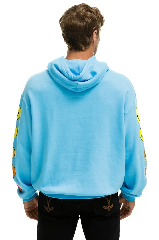 WomenMen Tops Aviator Nation SMILEY SUNSET RELAXED PULLOVER HOODIE 8211 SKY WomenMen Tops Aviator Nation SMILEY SUNSET RELAXED PULLOVER HOODIE 8211 SKY