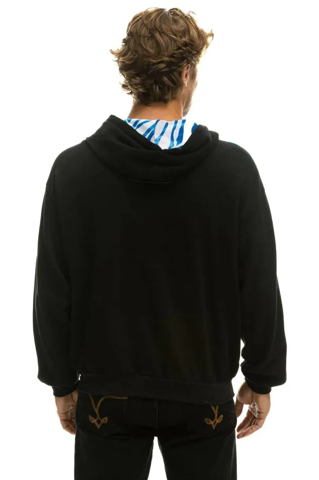 WomenMen Tops Aviator Nation TIGER STRIPE RELAXED PULLOVER HOODIE 8211 BLACK BLUE TIGER WomenMen Tops Aviator Nation TIGER STRIPE RELAXED PULLOVER HOODIE 8211 BLACK BLUE TIGER